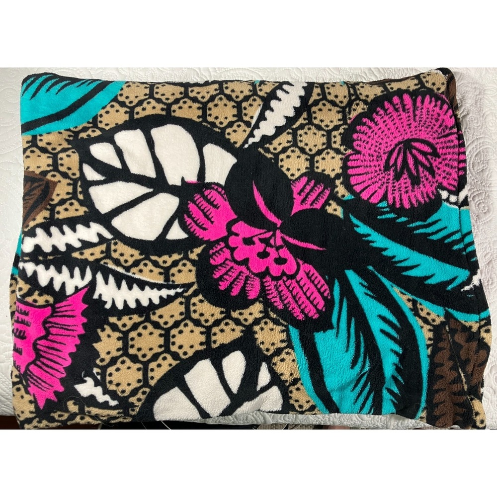 Vera Bradley Fleece Throw Blanket Canyon Road  50x80 Floral Boho Gardencore Soft